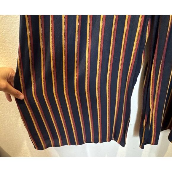 Plenty By Tracy Reese Size XS Navy Striped Wide Leg Jumpsuit Anthropologie Tie - Picture 5 of 9